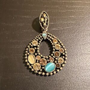 Lia Sophia Gold and Blue Statement Necklace